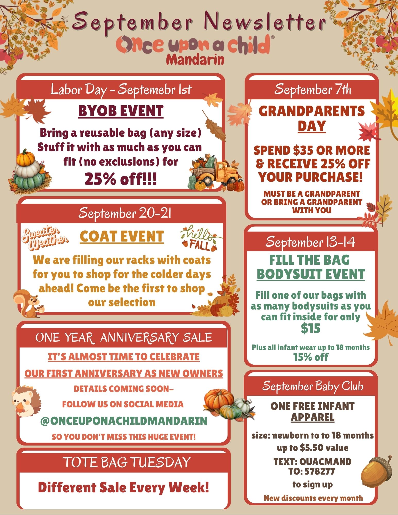 SEPTEMBER NEWSLETTER